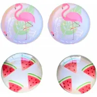 Charme Bijoux 2 paar- clip oorbellen-Flamingo-Meloen-roze- wit- geen gaatje-