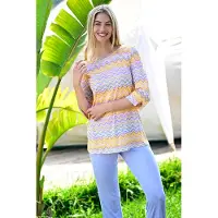 Ringella Bontgekleurde zigzag pyjama | Maat 38