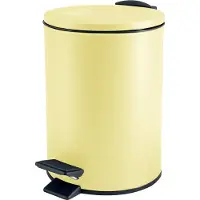 Spirella Pedaalemmer Cannes - geel - 3 liter - metaal - L17 x H25 cm - soft-close - toilet/badkamer - Pedaalemmers