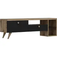 Skye Decor Modern TV-meubel met Planken | 100% Gemelamineerd | Zwart Eiken