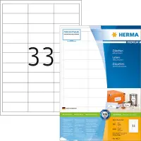 Herma Etiketten 4613 Klevend A4 Wit 6,6 x 2,54 cm 200 Vellen à 33 Etiketten