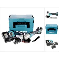Makita DGA 506 RFJ accu haakse slijper 18 V 125 mm borstelloos + 2x accu 3.0 Ah + lader + Makpac