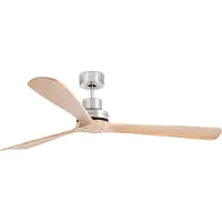 Faro Plafondventilator Lantau XL, Ø 168 cm, mat nikkel/dennenhout XL, alu / grijs / zink, Woon-/ Eetkamer, metaal