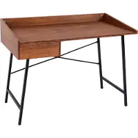 Mendler Bureau -J97, bureau computerbureau, lade 3D structuur 98x114x60cm MVG-gecertificeerd ~ bruin
