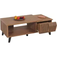 Mendler Salontafel -M45, woonkamertafel bijzettafel sofatafel, 3D design laden 44x120x65cm, bruin
