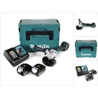 Makita DGA 517 RFJ accu haakse slijper 18 V 125 mm borstelloos + 2x accu 3.0 Ah + lader + Makpac