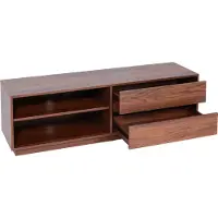 Mendler TV-rek -J78, TV-tafel lowboard ladekast, lade, MDF 42x140x40cm ~ walnoot look
