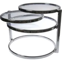Leitmotiv Tafel Double Swivel Glass Steel Chrome