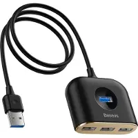 Baseus USB Splitter / USB Hub Adapter 1 meter | 4-poort | Zwart