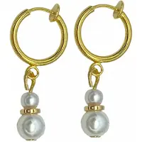 Charme Bijoux Klem oorbellen - goudkleurig - Synthetische parel- geen gaatje-