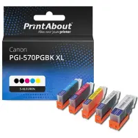 PrintAbout Inktcartridge PGI-570PGBK XL Zwart Hoge capaciteit geschikt voor Canon