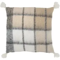 J-Line Kussen pompom polyester biege