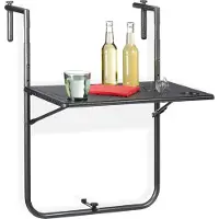 Relaxdays Balkontafel inklapbaar zwart