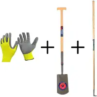 Synx Store Synx Tools Voegenmes RVS + Spear & Jackson Spade Gesmeed 120cm steel + Gerecycled Tuinhandschoenen Maat L – Large – Voegenkrabber met steel 150cm