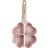 Klausberg 7820 - pan met 4 hartvormige vakken voor Eieren - burgers - pannenkoeken - Rose - Anti-aanbakpan