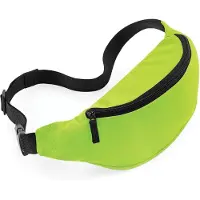 Bagbase 2x Heuptasjes/buideltasjes limegroen 38 cm - festivaltasjes