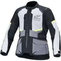 Alpinestars Andes Air, textieljas Drystar ,Lichtgrijs/Donkergrijs/Zwart/Neon-Geel ,S