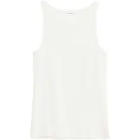 KnowledgeCotton Apparel Tanktop Women Rib Racer Star White-XS
