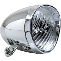Simson Klassieke LED-fietskoplamp - Chroom - Inclusief AAA-batterijen - Traditioneel ontwerp - Zilver/chroom behuizing