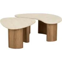 AnLi Style Salontafel set/2 Romano organic (Taupe, 88x36x44cm)