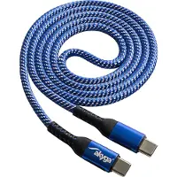 Akyga AK-USB-37 USB-kabel USB 2.0 USB-C stekker, USB-C stekker 1.00 m Blauw Slijtvast