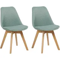 Beliani DAKOTA - Eetkamerstoel set van 2 - Mintgroen - Polyester