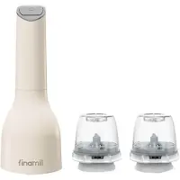 FINAMILL Eén zachte crème met twee FinaPod Pro Plus batterijbedieningen, Pepermolen + zoutmolen, Wit