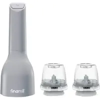 FINAMILL Eén steen met twee FinaPod Pro Plus batterij gevoed, Pepermolen + zoutmolen, Grijs