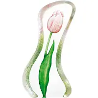 Maleras glaskristal sculptuur tulp groot handgemaakt bloem beeld 9x18 cm