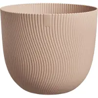 Elho Sereh Rond 40 - Bloempot voor Binnen & Buiten - 100% Gerecycled Plastic - Ø 39.0 x H 33.3 cm - Koele klei