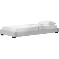 Corium Houten bed Laag kunstleer met bedbodem 90x200 cm wit