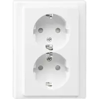 Merten Schneider Electric M-Smart wandcontactdoos RA KV dubbel inbouw Glanzend wit