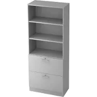 Hjh OFFICE PRO SIGNA G 7300 RE - Grijs Hoogte van de map | 5 OH Kast met ophangsysteem ( afsluitbaar) Rail handvat (kunststof)