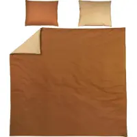 Meyco Uni dekbedovertrek + kussenslopen - 240x200/220 cm - Camel/Warm Sand