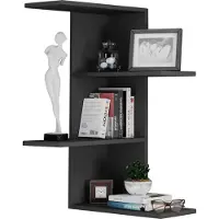 VCM Balos wandrek hoek 3 planken zwart.
