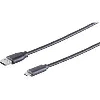 S-Conn USB-C naar USB-A kabel - USB3.0 - tot 2A / zwart - 1,8 meter
