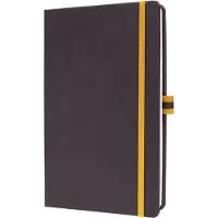 Sigel notitieboek Linescape, 176 pagina's, DIN A5, 80 g/m², vierkant, elastiek, 2-kleurige pennenlus, grijs/geel