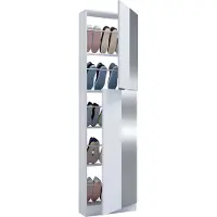 Hioshop FulisaXLST schoenenkast 2 spiegel deuren wit.