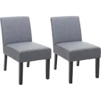 Mendler Set van 2 eetkamerstoelen -F61, loungestoel, stof/textiel ~ donkergrijs