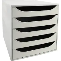 Exacompta Classic Ladekastje Kunststof Lichtgrijs 5 Lades 28,4 x 34,8 x 29 cm