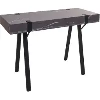 MCW Console tafel -L54, telefoontafel werktafel bijzettafel opbergtafel, metaal 75x100x40cm ~ marmer look grijs