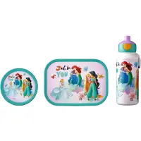 Mepal lunchset (pop-up fles, lunchbox & fruitbox) Campus - 400 + 750 + 300 ml - Broodtrommel en Drinkbeker voor kinderen - Bento box - Pop-up drinkfles - Disney Princess