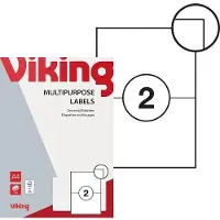 Viking Multifunctionele etiketten 61274 Klevend Speciaal Wit 21 x 14,8 cm 100 Vellen à 2 Etiketten