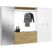 Ebuy24 Kledingkast Projekt X Emob - Wit & Artisan Oak - 273x193x34 Cm