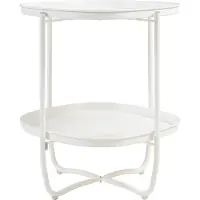 En.casa Tuintafel Sandefjord bijzettafel metaal 57,5x46x46cm wit []