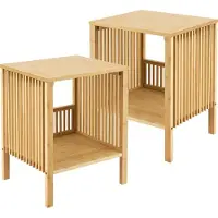 En.casa Nachtkast Varde 50x38,5x33 cm set van 2 bamboe []