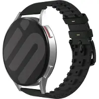 Strap-it Leren / siliconen smartwatch bandje - geschikt voor Huawei Watch GT 3 Pro 43mm / GT 2 42mm / GT 3 42mm - groen