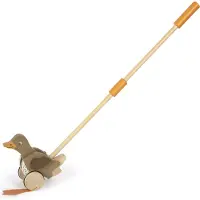 Small Foot - Houten Duwfiguur Eend met Bewegende Kop