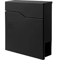 MCW Brievenbus -B30, brievenbus voor wandmontage Brievenbus Krantenvak, poedercoating ~ zwart