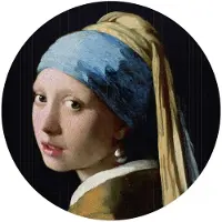 Reinders Plexiglasschilderij Vermeer Meisje met de parel - Ø 70 - Acrylglas -